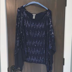 Neiman Marcus navy blue top